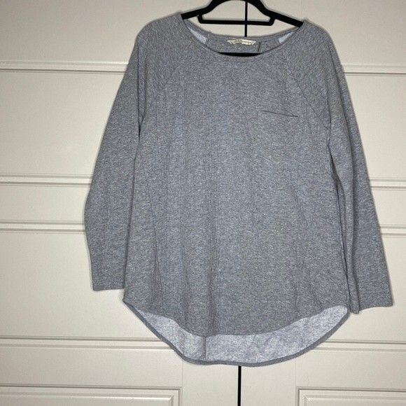Soft Surroundings Heather Gray Textured Pull Over Sweater M - Picture 1 of 6